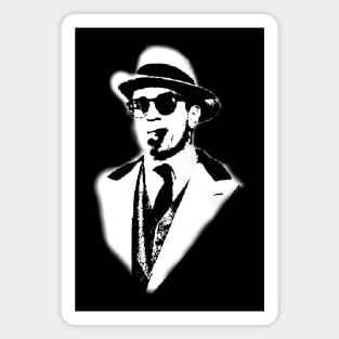 Robert De Niro smoking Al Capone mafia gangster movie Untouchables painting black and white Magnet